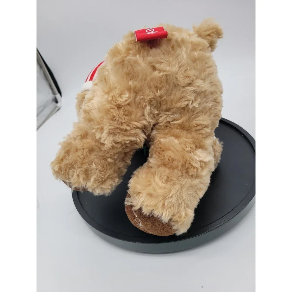 Belkie Bear 2017 Christmas Teddy Holiday Santa Hat with Felt Book Puppy 17” Tan